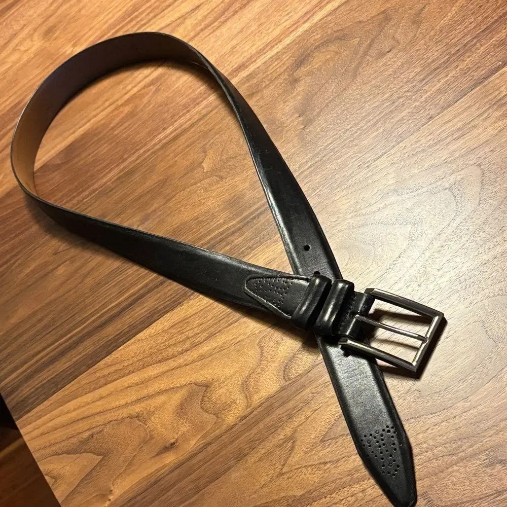 Allen Edmonds Men's Black Calfskin Leather Belt - 42